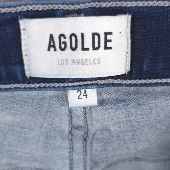 AGOLDE LOS ANGELES SOPHIE CROP Jeans Raw Hem‎ MADE IN USA 🇺🇸 A018-2022 Size 24